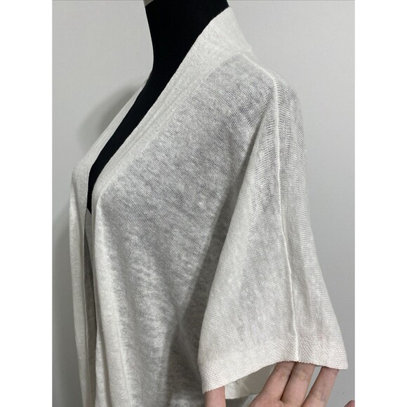 Eileen Fisher Cardigan Sweater Women's XL Cream Ivory 100% Linen Open Front - Picture 5 of 11